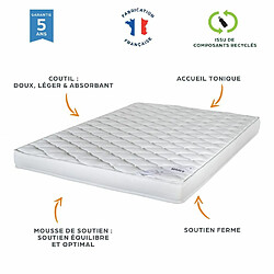 Ebac Matelas 120x190 Marly - Mousse - Hauteur 15 cm - 3 zones - Soutien ferme