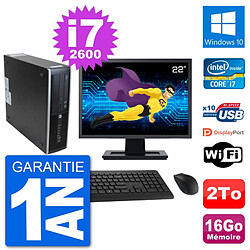 PC HP 8300 Elite SFF Ecran 22" Intel i7-2600 RAM 16Go Disque 2To Windows 10 Wifi · Occasion 