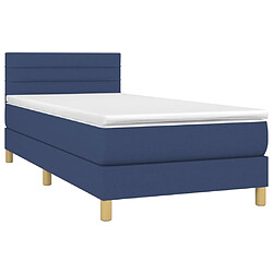 Avis Sommier à lattes et LED,Cadre à lattes de lit avec matelas pour Adulte Bleu 80x200cm Tissu -MN83231