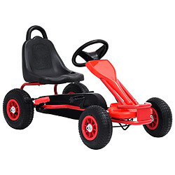 vidaXL Kart à pédales avec pneus Rouge