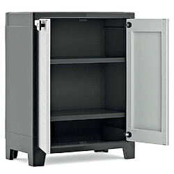 Keter Armoire de rangement basse Titan Noir et gris 100 cm