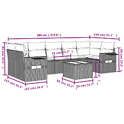 Avis vidaXL Salon de jardin avec coussins 8 pcs beige résine tressée