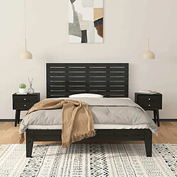 Avis Maison Chic Tête de lit scandinave,Meuble de chambre murale Noir 146x3x63 cm Bois massif de pin -MN18000