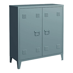 Helloshop26 Casier de bureau armoire meuble de rangement pour bureau atelier chambre acier de bureau métallique à 2 portes 90 x 80 x 33 cm gris-bleu 03_0006339