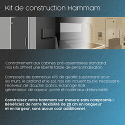 Desineo Hammam kit de construction cabine de douche à carreler 240 x 120 avec générateur vapeur