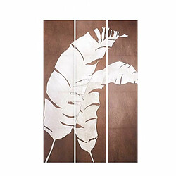 Gift Decor Paravent Blanc Marron Toile 122 x 2,5 x 180 cm