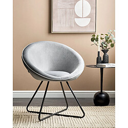 Beliani Chaise de salle à manger FLOBY II Velours Gris clair