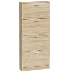 Acheter vidaXL Armoire à chaussures Chêne 59x17x150 cm Bois d'ingénierie