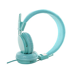 LUUCOZK Casque stéréo filaire universel 3,5 mm Casque supra-auriculaire extensible et pliable-Bleu