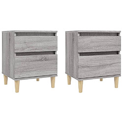 Maison Chic Lot de 2 Tables de chevet - Tables de Nuit Sonoma gris 40x35x50 cm