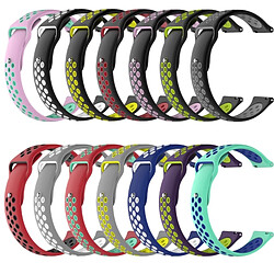 Avis Wewoo Bracelet pour montre connectée Bande de à couleur double Galaxy S3 Ticwatch Pro Noir et Blanc