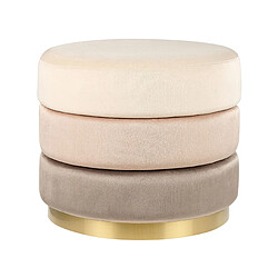 Beliani Pouf en velours beige LOUIN 