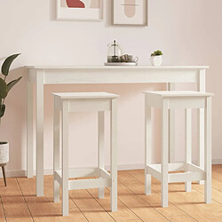 vidaXL Tabourets de bar lot de 2 blanc 40x40x78 cm bois massif de pin 