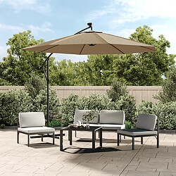 vidaXL Tissu de remplacement pour parasol déporté taupe 300 cm 