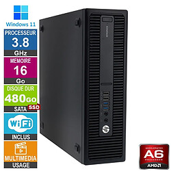 HP 705 G3 SFF A6-8570 3.80GHz 16Go/480Go SSD Wifi W11 - Reconditionné