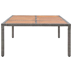 Avis Maison Chic Table de jardin | Table d'extérieur Gris 200x150x74 cm Résine tressée et acacia -GKD78586