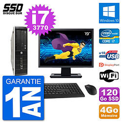 PC HP Compaq Pro 6300 SFF Ecran 19" i7-3770 RAM 4Go SSD 120Go Windows 10 Wifi · Occasion 