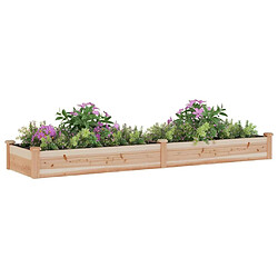 Avis Maison Chic Jardinière,Lit surélevé de jardin - Bac à fleurs - pot de fleur doublure 240x60x25 cm bois massif sapin -GKD52874