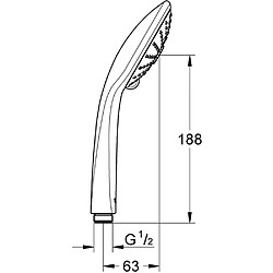 GROHE Douchette 3 jets Vitalio Joy 110 Massage chromé