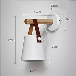 Universal Applique murale à ceinture de 13 cm, applique murale en bois massif simple et moderne de 220 watts, applique de chevet créative pour l'allée de la chambre, blanc