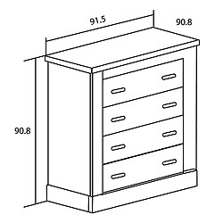 Pegane Commode, meuble de rangement coloris Chêne vieilli, blanc - Longueur 90,8 x Profondeur 39.6 x Hauteur 91,50 cm