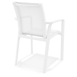 Alterego Chaise de jardin avec accoudoirs 'CINDY' en matière plastique blanche empilable pas cher