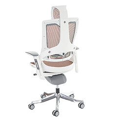 Acheter Mendler Fauteuil de bureau MERRYFAIR Wau 2, chaise pitovante, rembourrage / filet, ergonomique ~ marron/orange