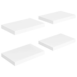 vidaXL Étagères murales flottantes 4 pcs blanc 40x23x3,8 cm MDF