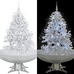 vidaXL Arbre de Noël neigeux avec base de parapluie Blanc 140 cm 