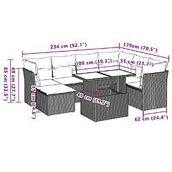 vidaXL Salon de jardin avec coussins 8 pcs beige résine tressée pas cher