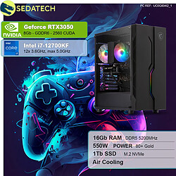 Sedatech PC Gamer • Intel i7-12700KF • RTX3050 • 16Go DDR5 • 1To SSD M.2 • sans OS