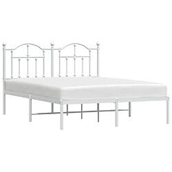 Avis Maison Chic Lit adulte - Cadre de lit métal avec tête de lit pour chambre blanc 135x190 cm -MN99629