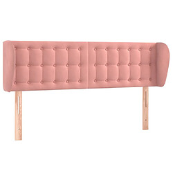 Maison Chic Tête de lit scandinave avec oreilles,meuble de chambre Rose 147x23x78/88 cm Velours -MN36098