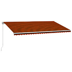 Maison Chic Auvent manuel rétractable,Store manuel de porte 600x300 cm Orange et marron -GKD98158