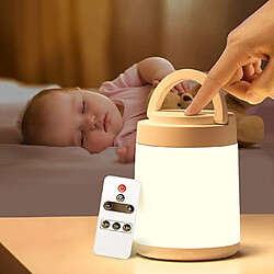 Chrono veilleuse enfant 3 couleurs à intensité variable lampe portable rechargeable lampe de pépinière petite lumière tactile veilleuses pour chambre (jaune) 