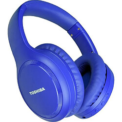 TOSHIBA RZE-BT1200HL - Casque Arceau supra auriculaire Bluetooth - Noise Cancelling - 22dB - Fonction mains libres - Bleu 