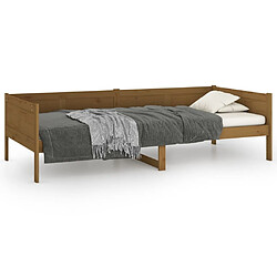 Maison Chic Lit de jour, Lit de repos pour Salon Chambre,Canapé-lit,Lit d'invité Marron miel Bois de pin massif 90x190 cm -MN70907