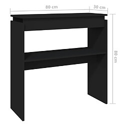 vidaXL Table console Noir 80x30x80 cm Aggloméré pas cher