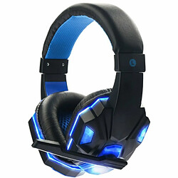 3.5Mm Earphone Gaming Headset Gamer Casque De Jeu Stéréo Avec Microphone Led Noir Et Bleu