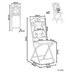 Avis Beliani Lot de 2 chaises Métal Noir CARPINO