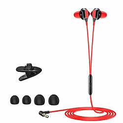 3.5Mm Écouteur 90 Degrés Volume Fil Contrôle In-Ear Subwoofer Musique Gaming Écouteurs Rouge 