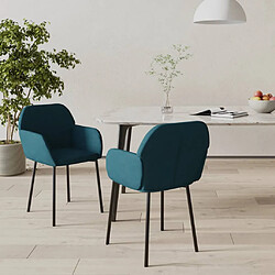 vidaXL Chaises à manger lot de 2 Bleu Velours 