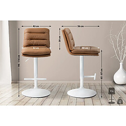 Non Tabouret de bar Damar simili cuir blanc