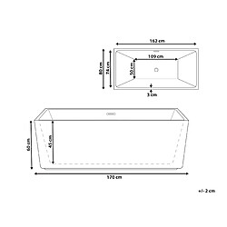 Avis Beliani Baignoire îlot noire 170 x 80 cm GOCTA