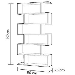 Pegane Etagère polyvalente en panneau de particules mélaminé coloris blanc mat et chêne - Hauteur 192 x Longueur 80 cm x Profondeur 24 cm pas cher