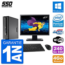 PC HP ProDesk 400 G1 SFF Ecran 27" Intel G3220 RAM 4Go SSD 240Go Windows 10 Wifi - Occasion