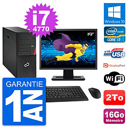 PC Tour Fujitsu P720 Ecran 19" Intel i7-4770 RAM 16Go Disque 2To Windows 10 Wifi - Occasion