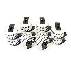 vhbw 10x Rouleau d'étiquettes pour Brother P-Touch QL-500BW, QL-550, QL-560, QL-560VP, QL-570, QL-580, QL-580N, QL-650 comme Brother DK-22225. 