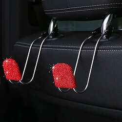 Acheter 2x Crochets Universels D'appuie-tête De Voiture Automatique En Métal Bling Hanger Rouge