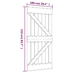 vidaXL Porte coulissante et kit de quincaillerie 100x210 cm pin massif pas cher